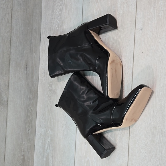 Good American Womens "Like New"Ankle Square Toe Heels Boots shoes sz 7 - Picture 7 of 13